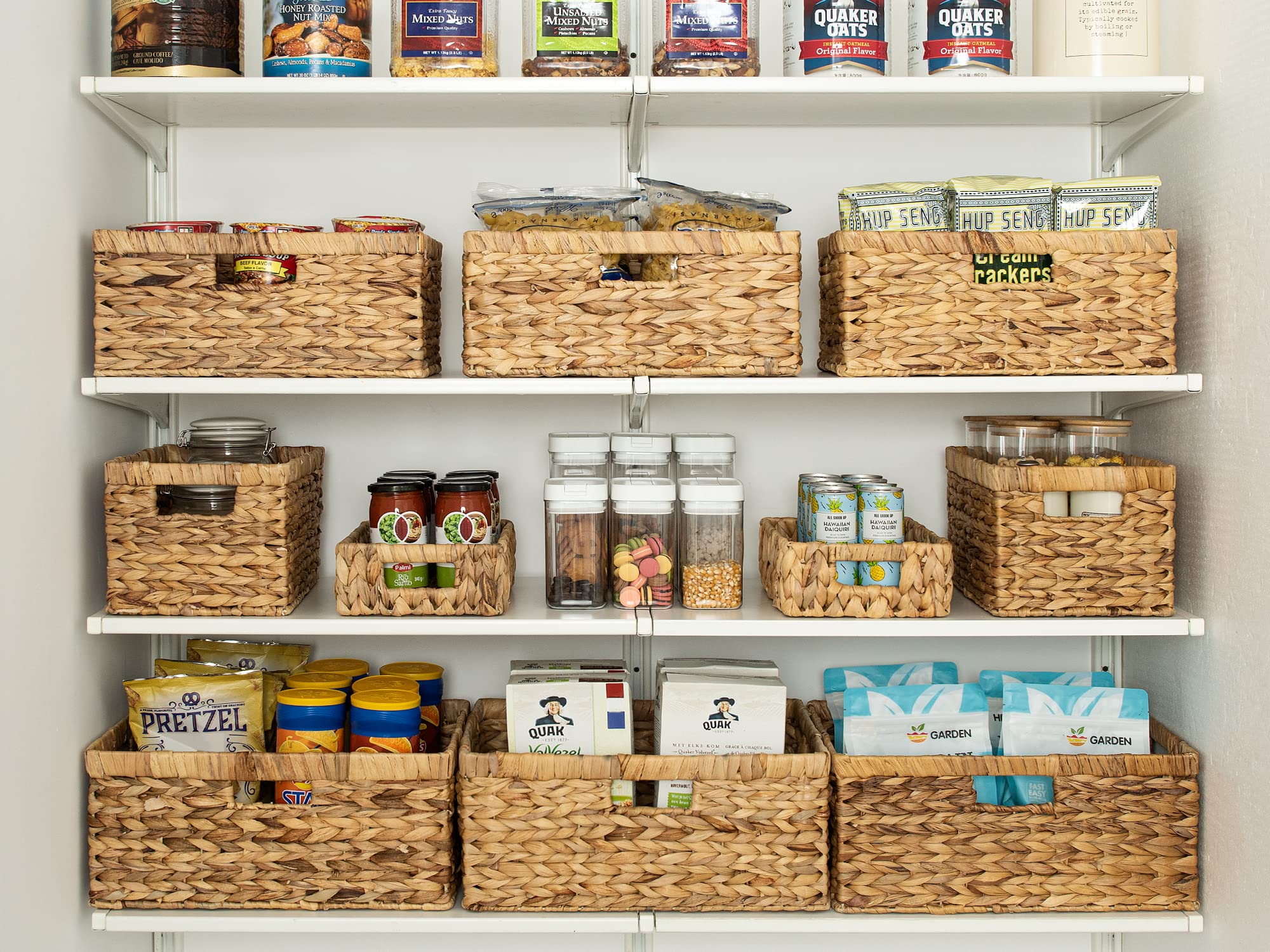 Storageworks Jumbo Wicker Basket, Water Hyacinth Basket With Built-In Handles, Wicker Storage Basket For Organizing, 1 Pack